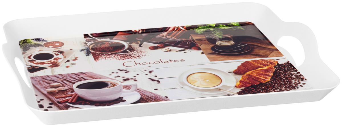 Serviertablett Benita - Multicolor/Weiß, Basics, Kunststoff (45/32/5cm) - Luca Bessoni