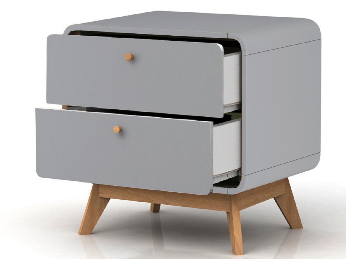 Nachttisch Cassie Grau B: 51 Cm - Eichefarben/Grau, Design, Holz/Holzwerkstoff (51/53/39cm) - MID.YOU