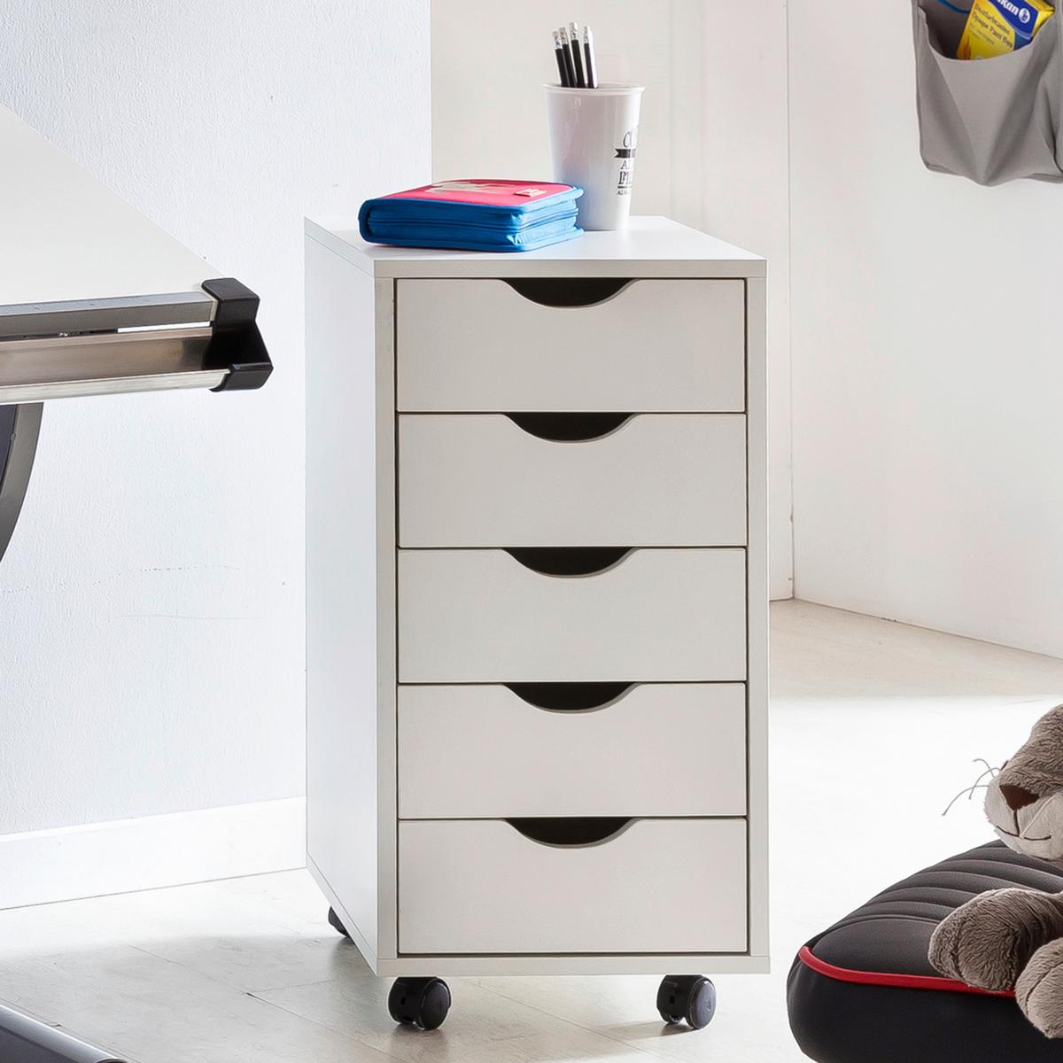 ROLLCONTAINER Weiß, B: 33 cm - Weiß, Design, Holzwerkstoff/Kunststoff (33/38/64cm) - MID.YOU