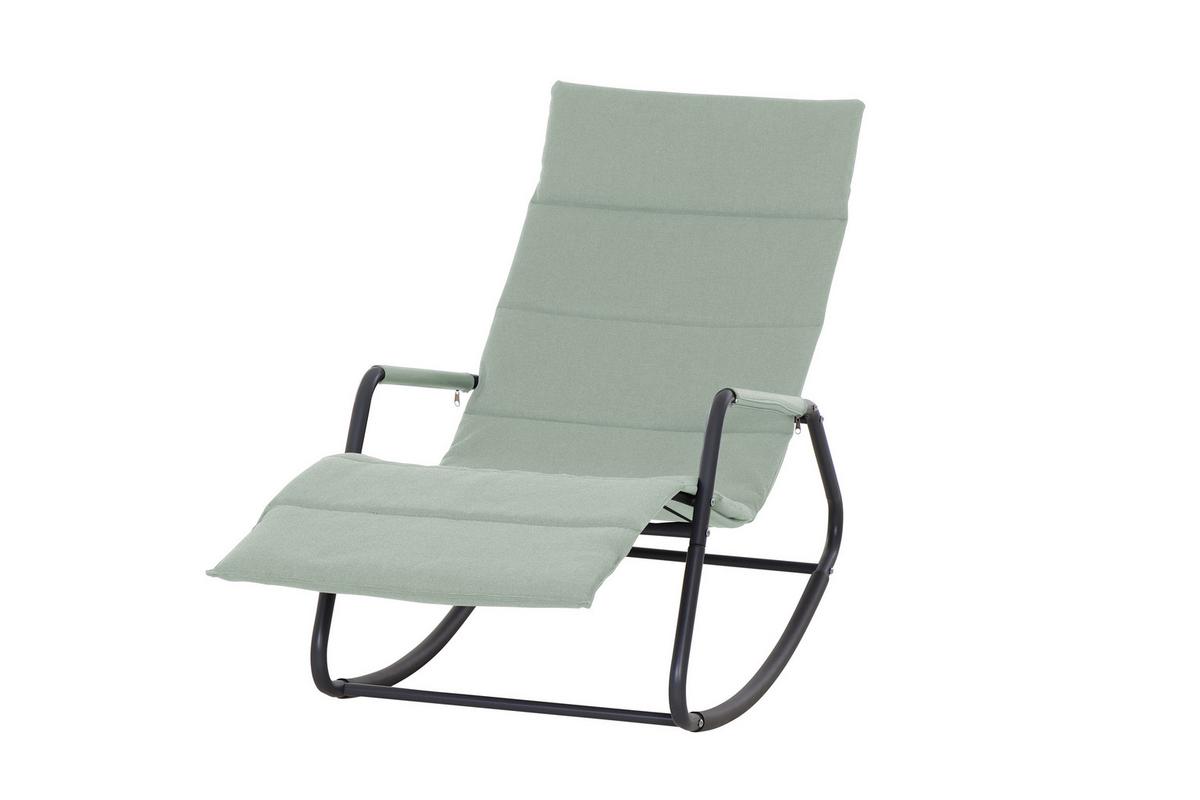 Schaukelliege Metall/Kunststoff/Textil - Grün, KONVENTIONELL, Kunststoff/Textil (57/81/143cm) - Siena Garden