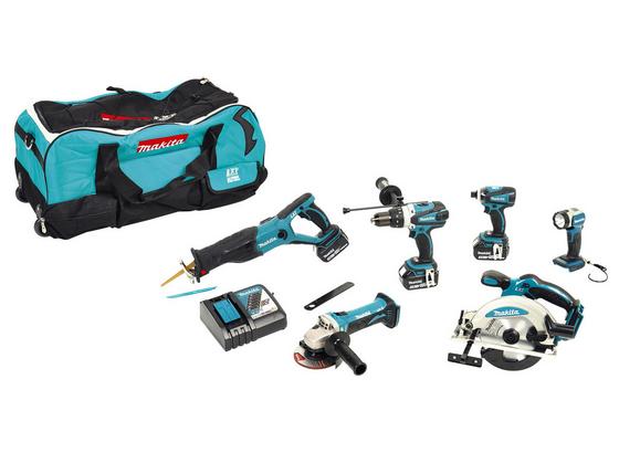 Makita-Spezialset DLX 6011 11-teilig 18,0 V 3,0 Ah - Türkis/Schwarz, MODERN, Holzwerkstoff/Metall (12,50kg) - Makita