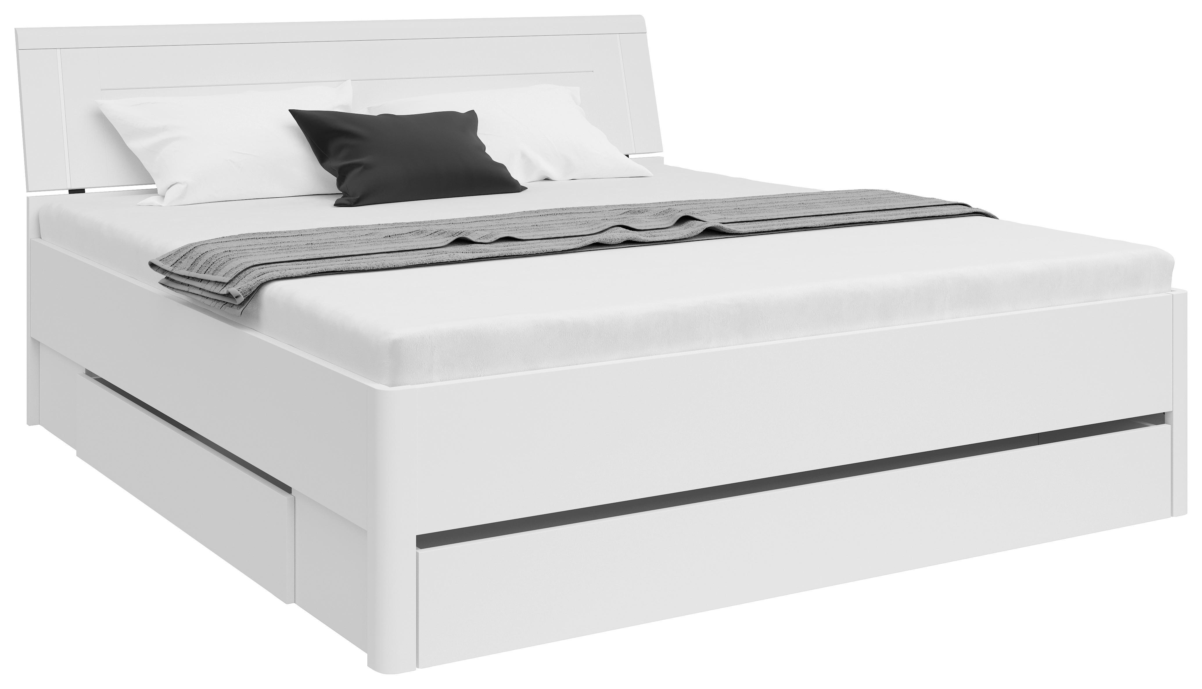 Posteľ s úložným priestorom Saturn 180x200cm - biela/grafitová, Konventionell, kompozitné drevo (180/200cm)