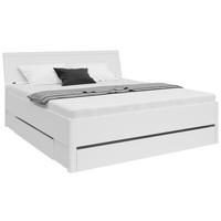 Stauraumbett 180x200 cm Saturn Weiß - Graphitfarben/Weiß, KONVENTIONELL, Holzwerkstoff (180/200cm)