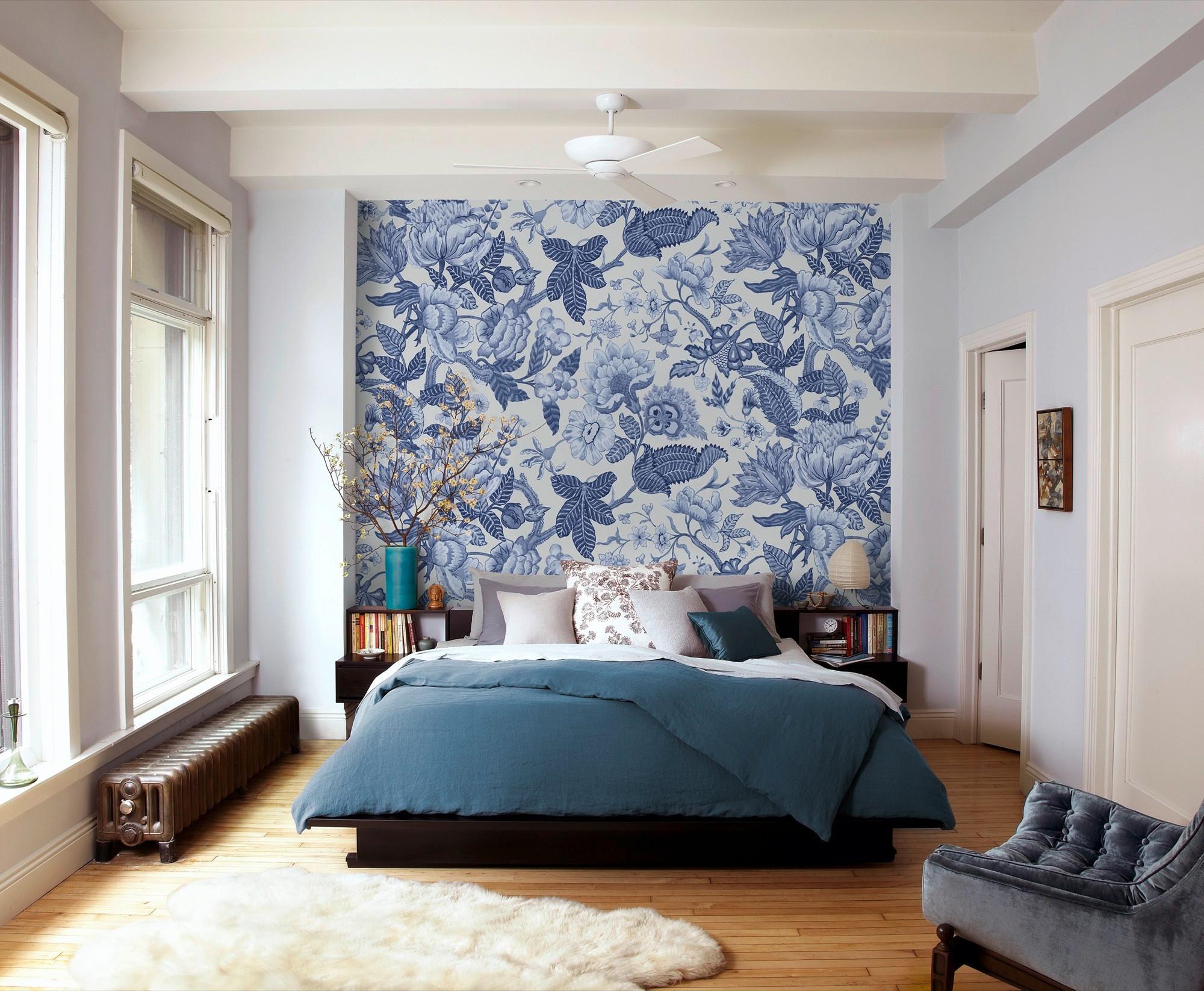 Fototapete Inx4-034 Bleuet - Blau/Weiß, Trend (200/280cm) - Komar