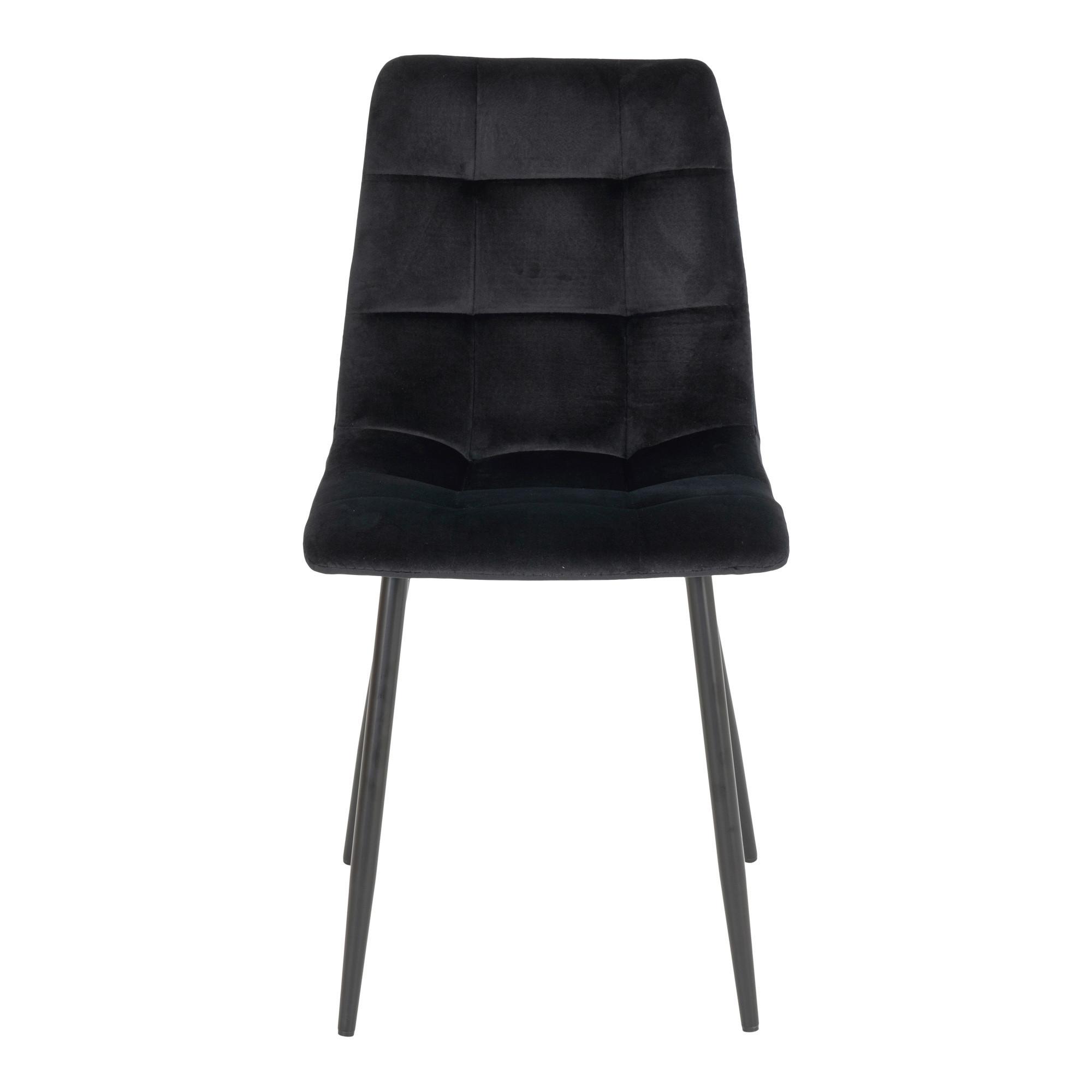 Stuhl-Set Middelfart Schwarz B: 44 cm - Schwarz, MODERN, Textil/Metall (44/86/55cm) - MID.YOU