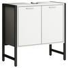 Waschbeckenunterschrank Edino - Schwarz/Weiß, MODERN, Holzwerkstoff/Metall (60/60/30cm) - MID.YOU