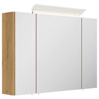 Spiegelschrank Eiche Dekor B: 90 cm - Eichefarben, MODERN, Glas/Holzwerkstoff (90/62/17cm) - MID.YOU
