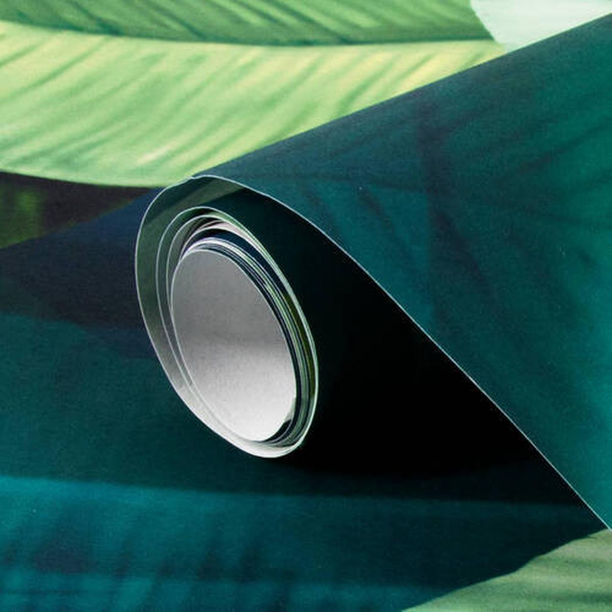 Fototapete Green Leavs - Dunkelgrün/Grün, Basics, Papier/Kunststoff (200/280cm)