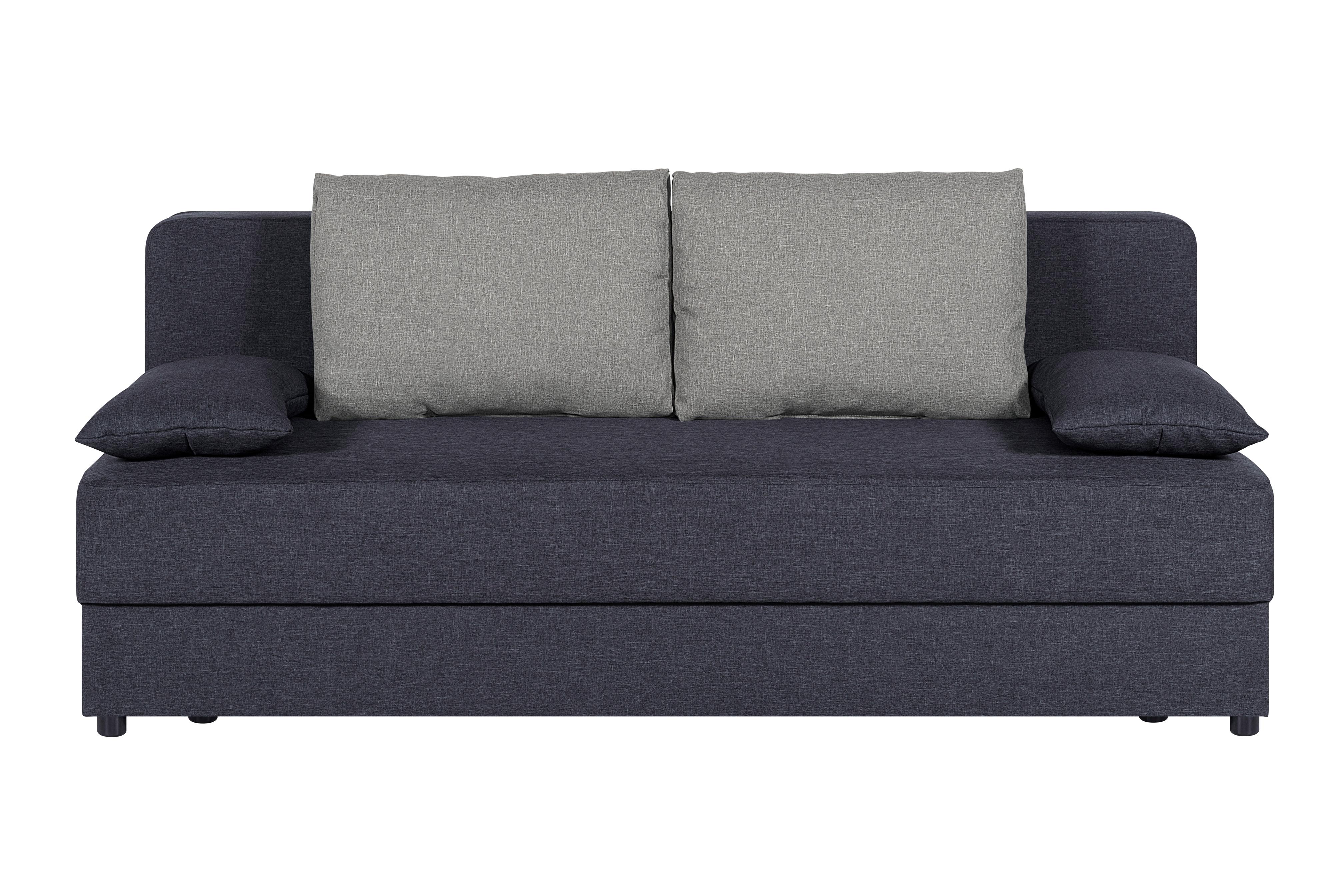 Rozkládací pohovka NELE, tmavě šedá / stříbrná - barvy stříbra/tmavě šedá, Design, kompozitní dřevo/textil (193/82/80cm) - P & B