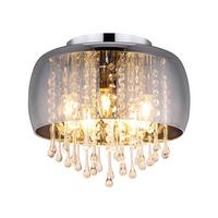 Deckenleuchte Kalla D: 350 Cm Kalla D/h: 350/280cm Rauch - Klar/Chromfarben, Basics, Glas/Metall (35/28cm) - Globo