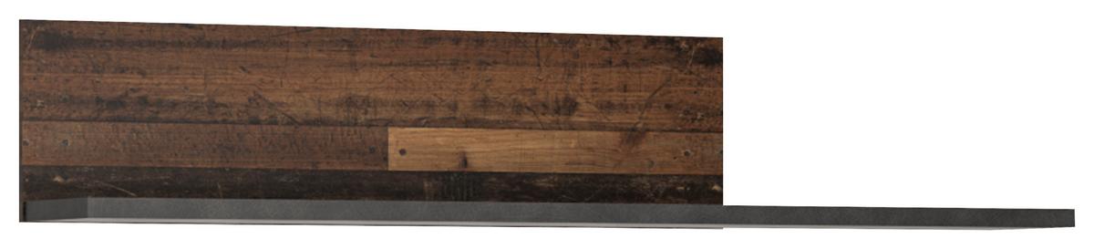 Gyerek Falipolc Nubi - ótölgy/sötétszürke, Modern, faalapú anyag (120/22/22cm)