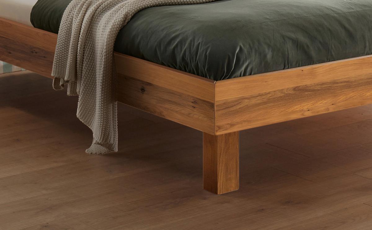 Bett Forti, Wildeiche 160x200 Cm - Wildeiche/Eichefarben, Natur, Holz (160/200cm) - Hasena