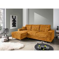 Eckschlafsofa Zona, Gold S: 143x237 Cm - Goldfarben/Schwarz, KONVENTIONELL, Textil (143/237cm) - Livetastic