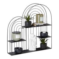 Nástenný regál čierna - čierna, Modern, kov (54/55/11cm) - Mömax