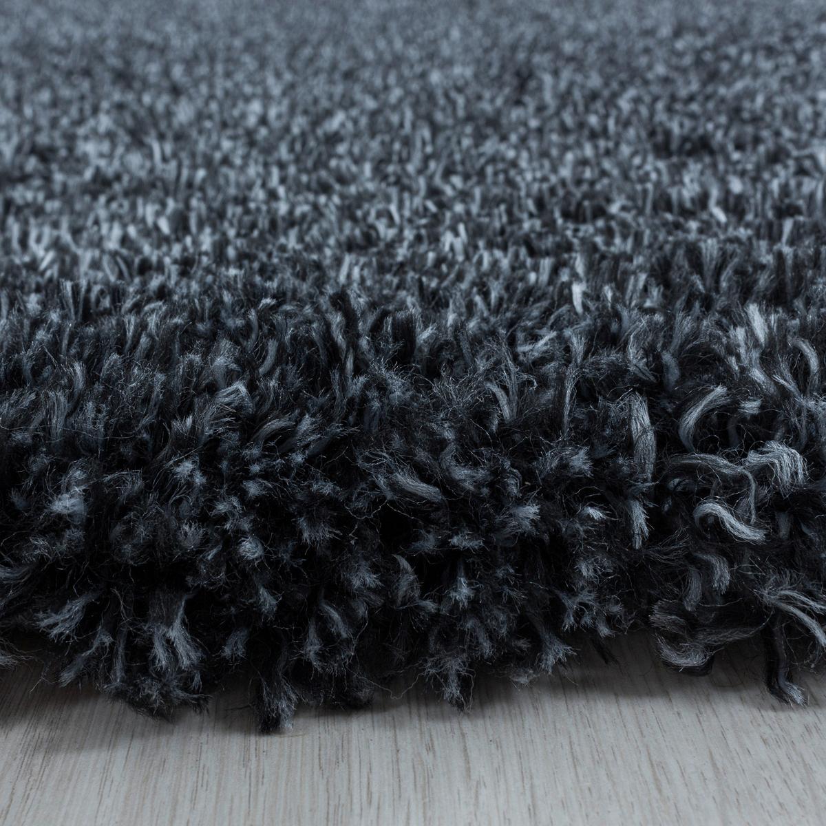 Hochflor Teppich Anthrazit Naturfaser Fluffy 60x110 cm - Anthrazit, Basics, Textil (60/110cm)