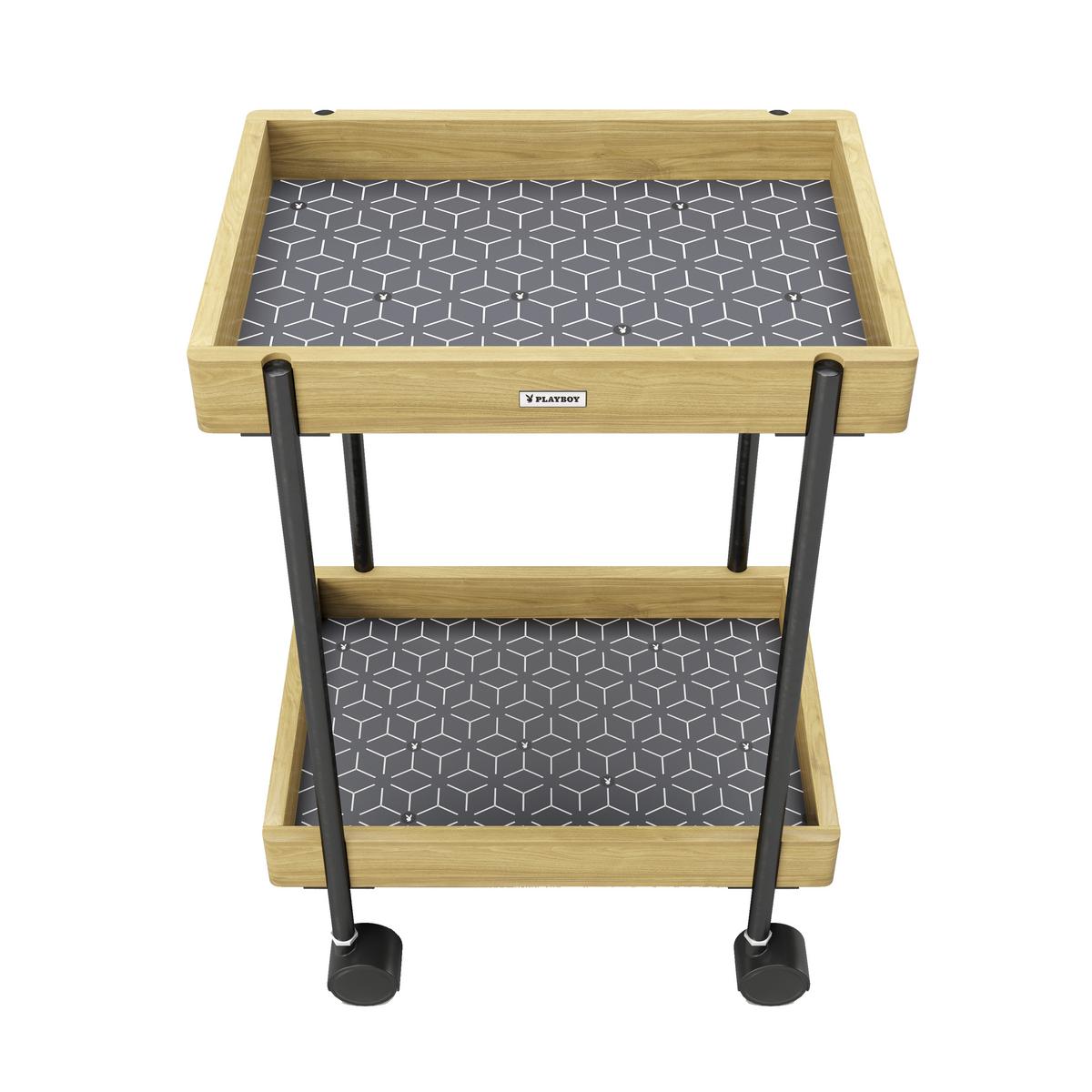 Badezimmerregal Mit Rollen Bambus/eisen 46x30 Cm Nancy - KONVENTIONELL, Holz/Kunststoff (46/57/30cm) - Playboy