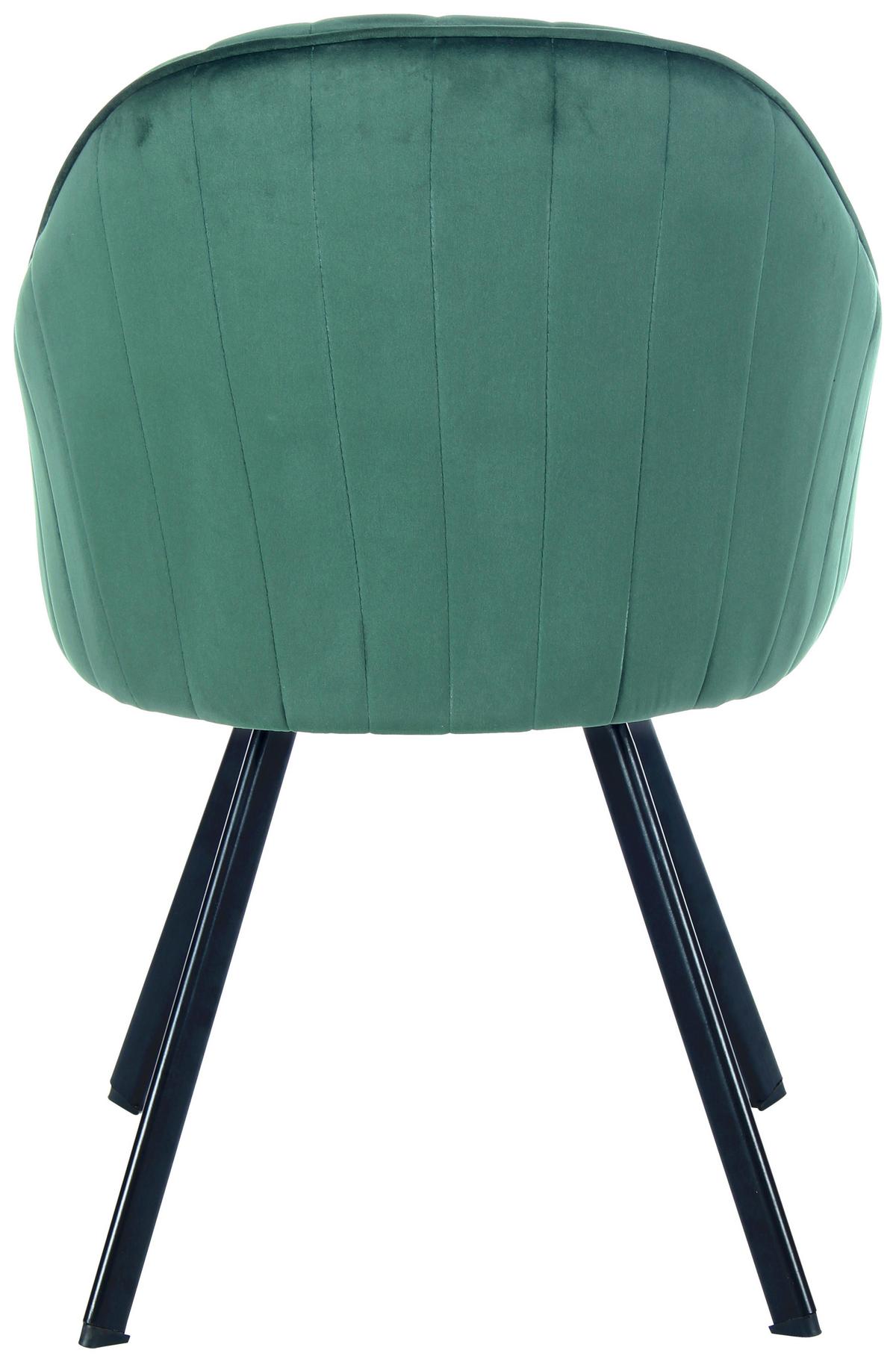SADA STOLIČIEK S PODRÚČKAMI JODIE 125 - čierna/tmavozelená, Modern, kov/textil (56/86/59cm) - MID.YOU