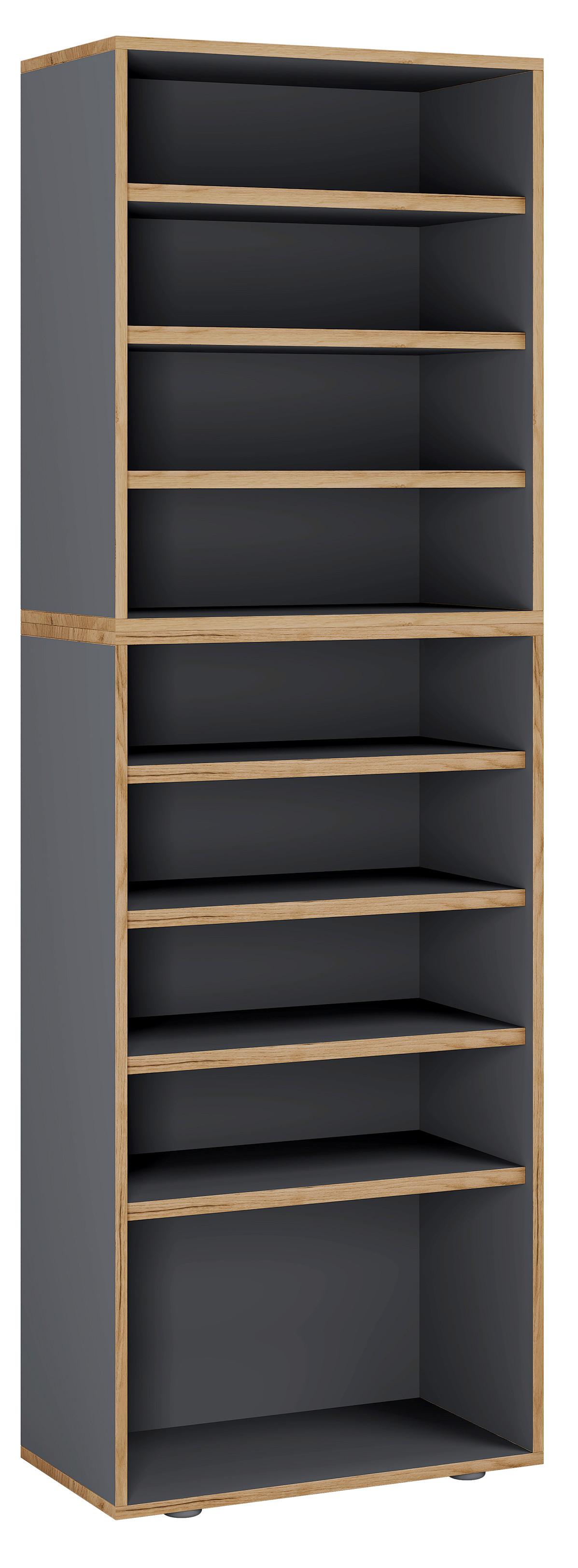 Schuhregal Salia Anthrazit/honigeiche B: 60 Cm - Honigeiche/Anthrazit, Design, Holzwerkstoff (60/183/33cm) - MID.YOU