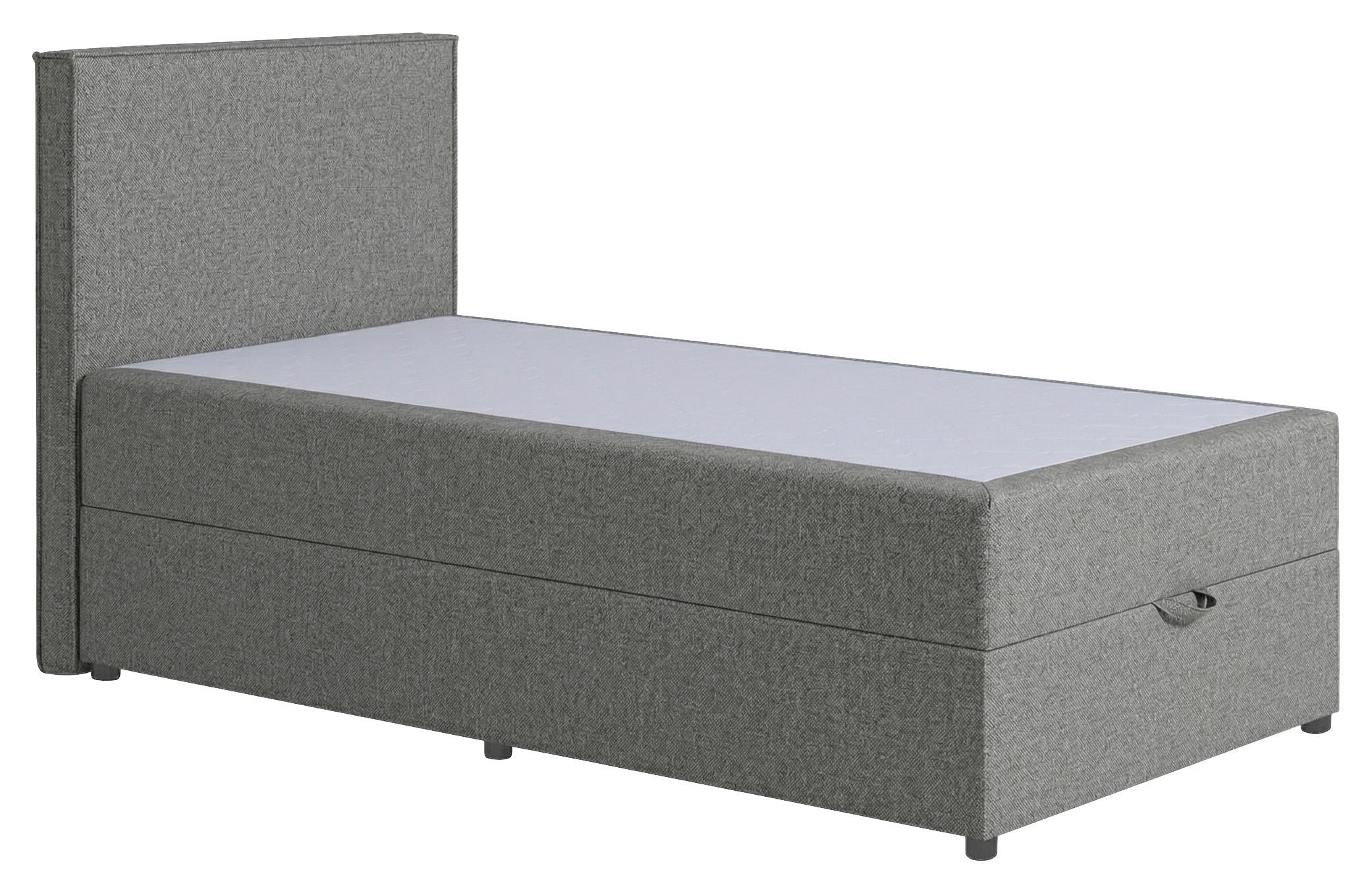 Boxspringbett Naxos 100x200 Soul 2 Grau - Schwarz/Grau, MODERN, Holzwerkstoff/Textil (100/200cm)