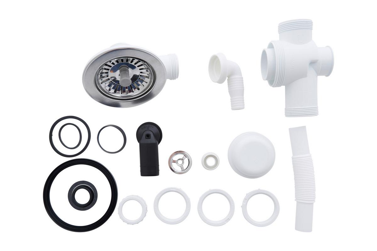 Spüle Respekta Denver Kunststein Bxt: 86x50 cm - Grau, Trend, Glas/Kunststoff (86/20/50cm) - Respekta