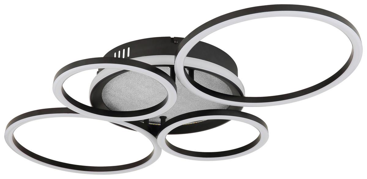 STROPNÍ LED SVÍTIDLO GUSTAV - bílá/černá, Moderní, kov/plast (72,2/51,7/10cm) - Mömax