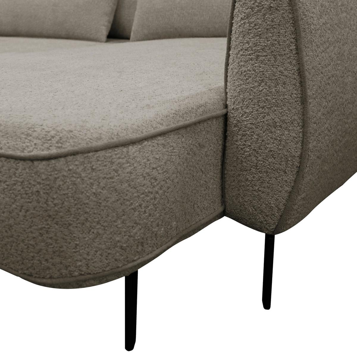 Ecksofa Abriamo Beige 273x204 cm - Beige/Schwarz, Design, Textil (273/204cm) - MID.YOU