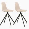 Stuhl-Set Monaco Sandfarben B: 48 cm - Sandfarben/Schwarz, MODERN, Textil/Metall (48/86/56cm) - MID.YOU