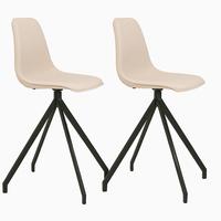 Stuhl-set Monaco Sandfarben B: 48 Cm - Sandfarben/Schwarz, MODERN, Textil/Metall (48/86/56cm) - MID.YOU