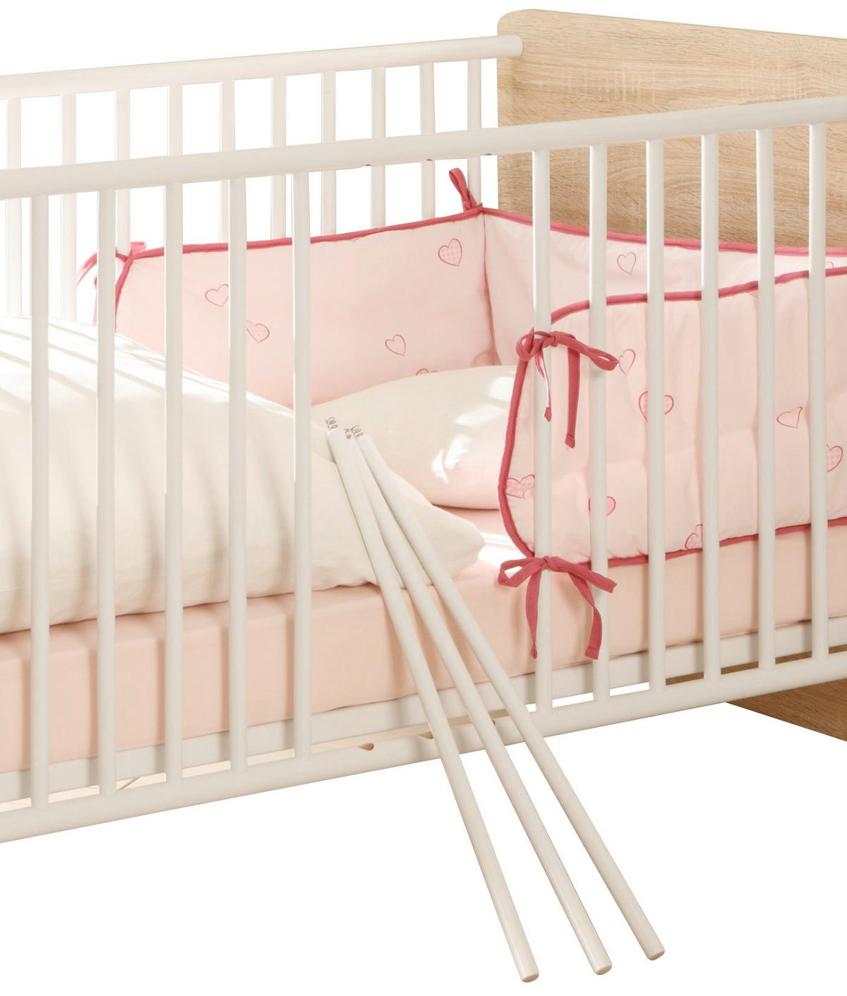 Gitterbett Wiki 70x140 Cm Dekor Weiß/sonoma Eiche - Weiß/Sonoma Eiche, KONVENTIONELL, Holzwerkstoff (144/82cm) - MID.YOU