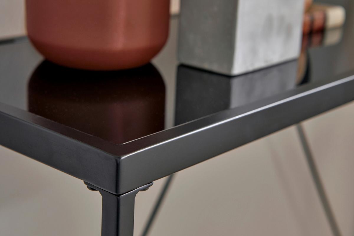 Konsolentisch Glam Console Schwarz B: 30 Cm - Schwarz, KONVENTIONELL, Glas/Metall (111/30/76cm) - Livetastic