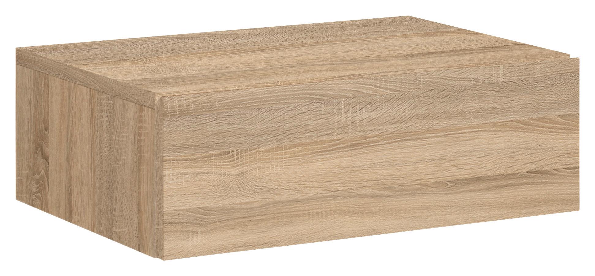 Nachkästchen Eichefarben H: 14 cm Tajo - Eichefarben/Sonoma Eiche, MODERN, Holzwerkstoff (42/14/30cm) - Livetastic