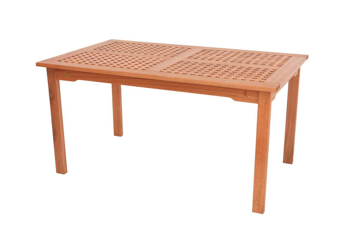 Gartentischgruppe Lima 4--Teilig. aus Holz mit Bank - Eukalyptusholzfarben, KONVENTIONELL, Holz - Gardenson