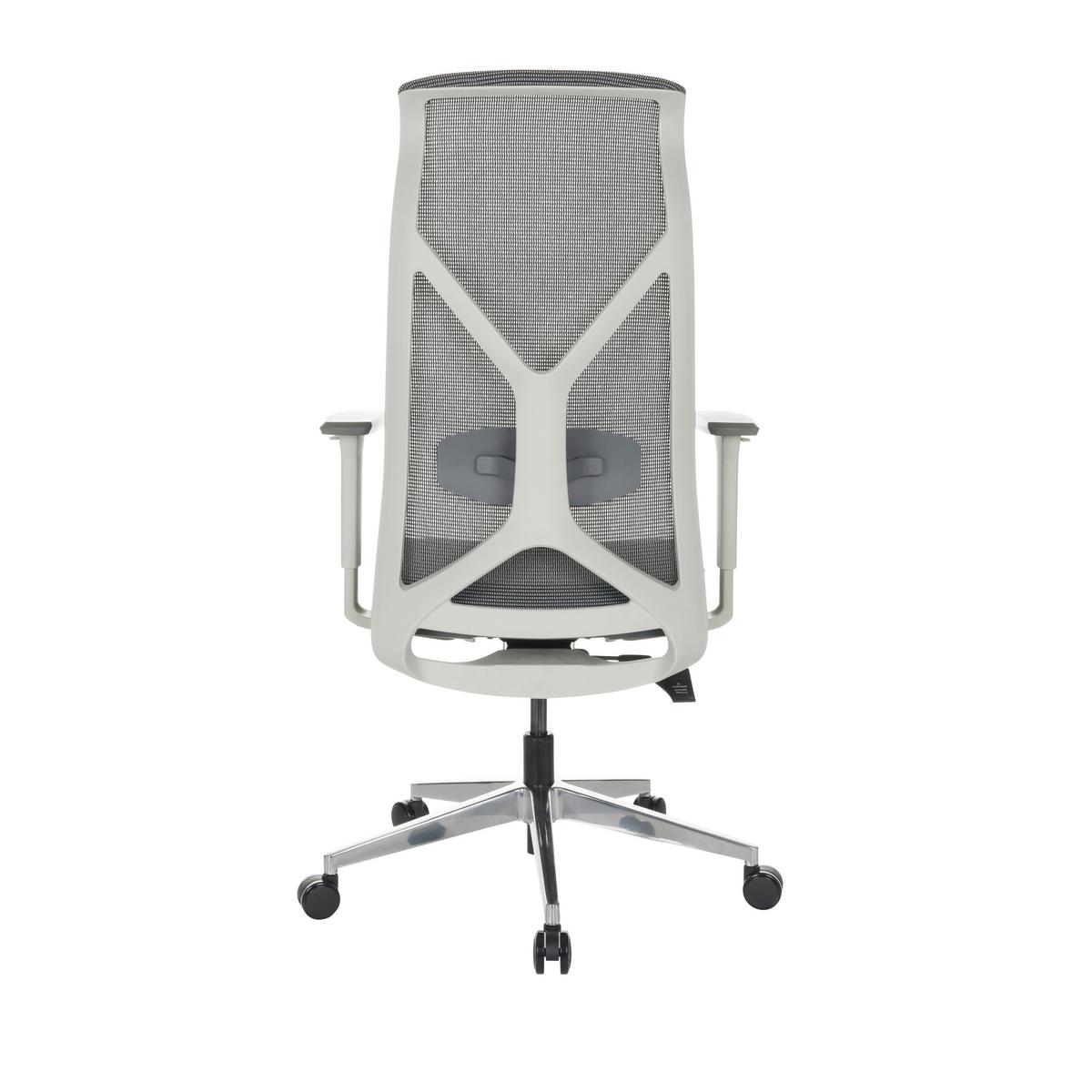 Drehstuhl Azurro White - Silberfarben/Schwarz, Basics, Kunststoff/Textil (69/119-128/60cm) - MID.YOU