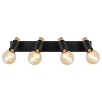 Strahler 54045-4 - Dunkelbraun/Schwarz, Design, Holz/Metall (65,5/8/14,5cm) - Globo
