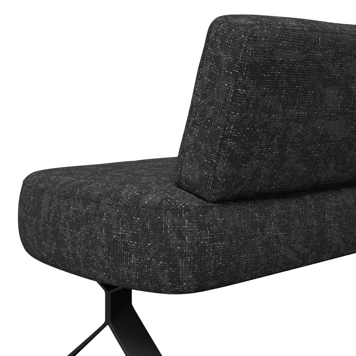 Eckbank dunkelgrau/Metallbeine Ulmo, S:176x248cm - Dunkelgrau/Schwarz, MODERN, Textil/Metall (176/248cm)