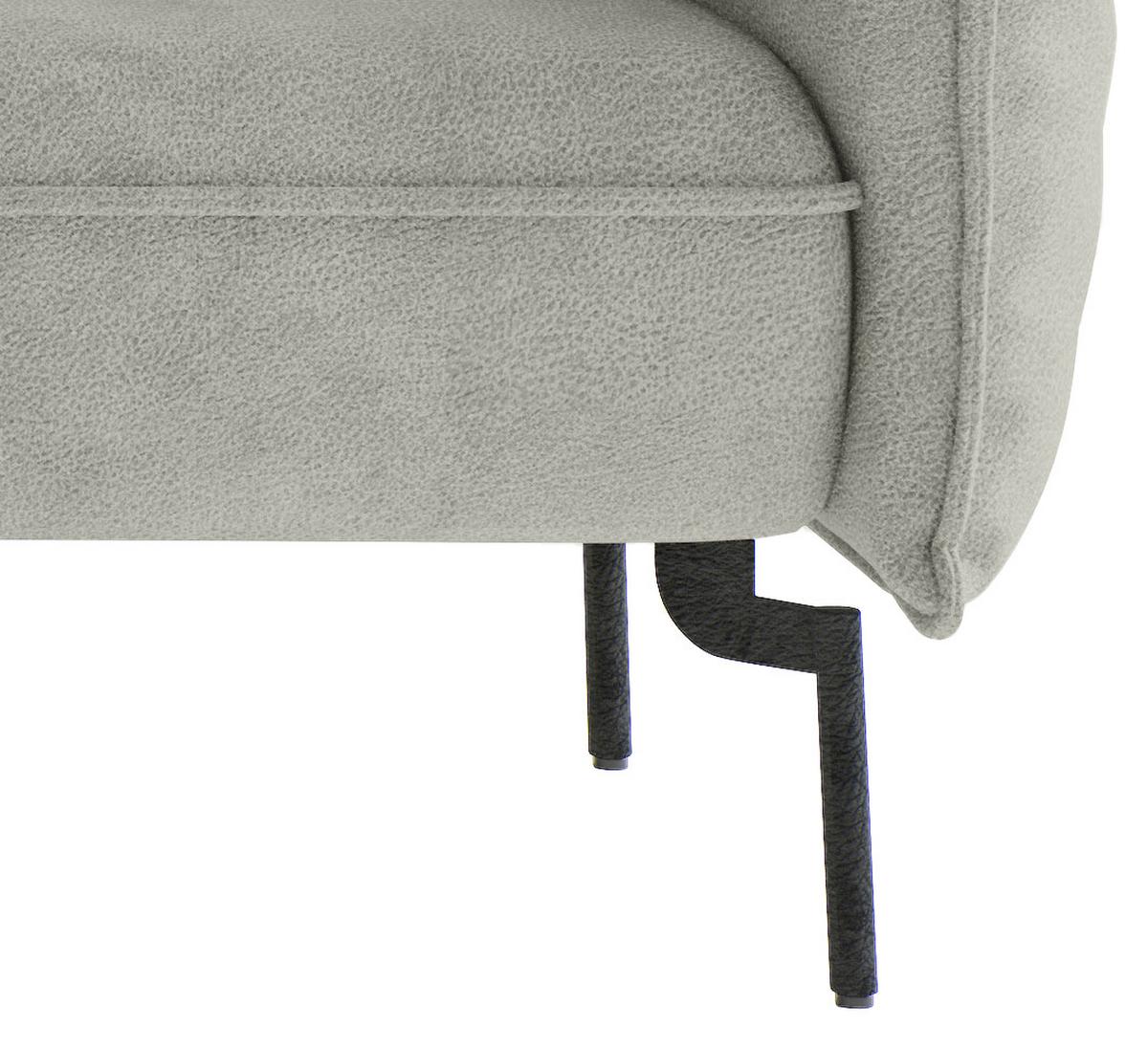 Sitzgarnitur Jakarta - Edelstahlfarben/Hellgrau, Design, Textil (185/265cm) - Livetastic