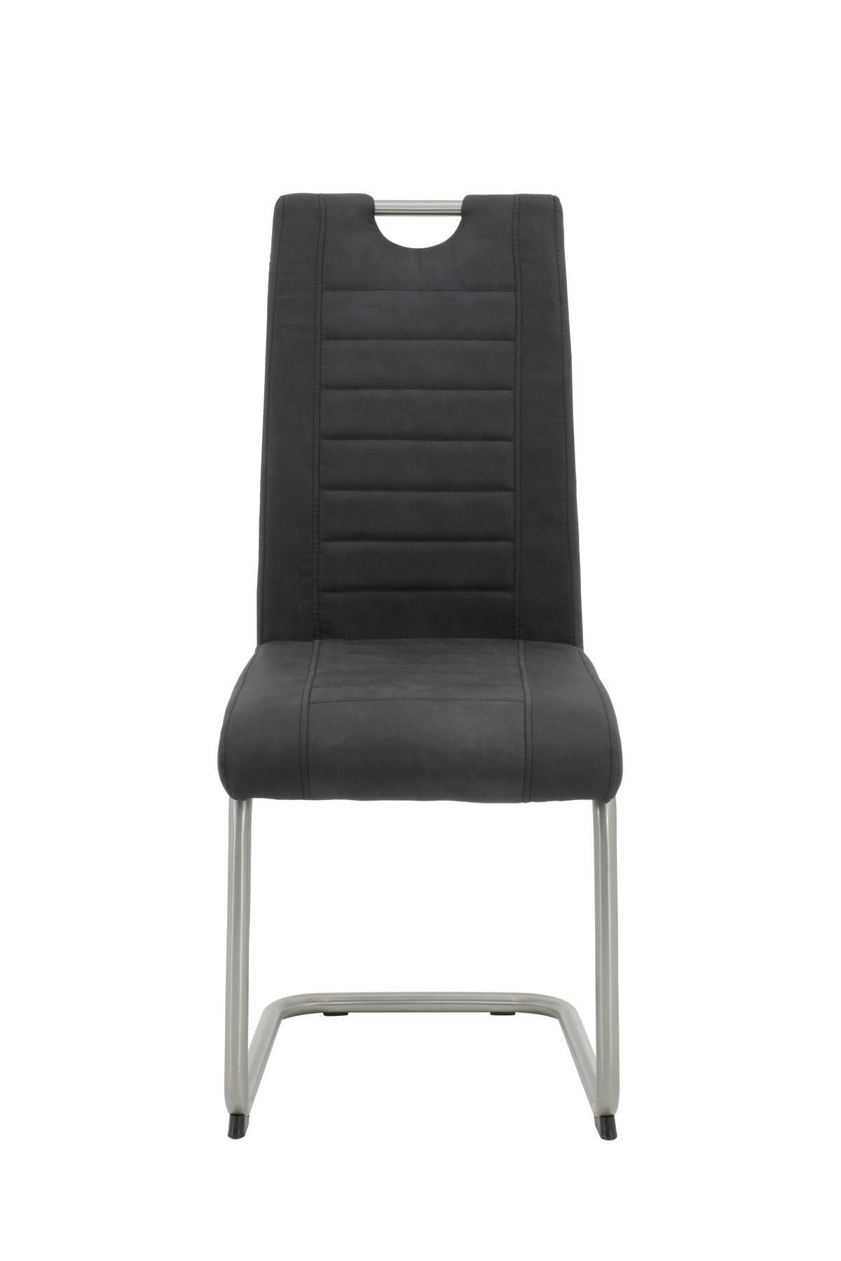 Tischgruppe Ulla G - Anthrazit/Sonoma Eiche, MODERN, Holzwerkstoff/Textil (140 - 220/76/90cm) - MID.YOU