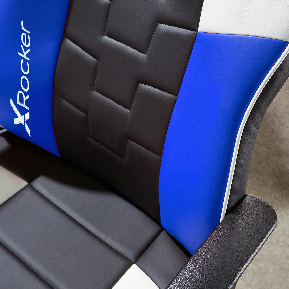Gamingstuhl Saturn - Blau/Schwarz, MODERN, Textil (57,5/107,5/44cm) - X Rocker