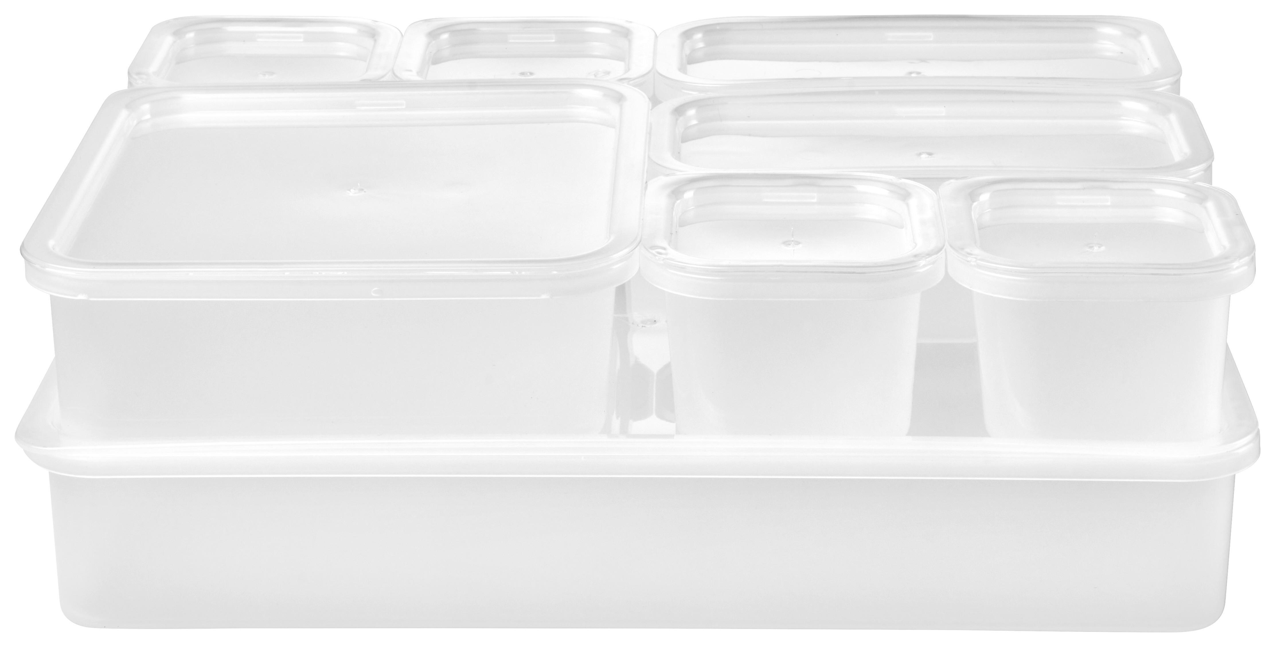 Sada dóz na potraviny FRIDGE - 8PCS - bílá, Konvenční, plast (32/5/23cm) - Modern Living