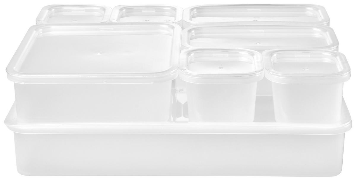 Sada dóz na potraviny FRIDGE - 8PCS - bílá, Konvenční, plast (32/5/23cm) - Modern Living