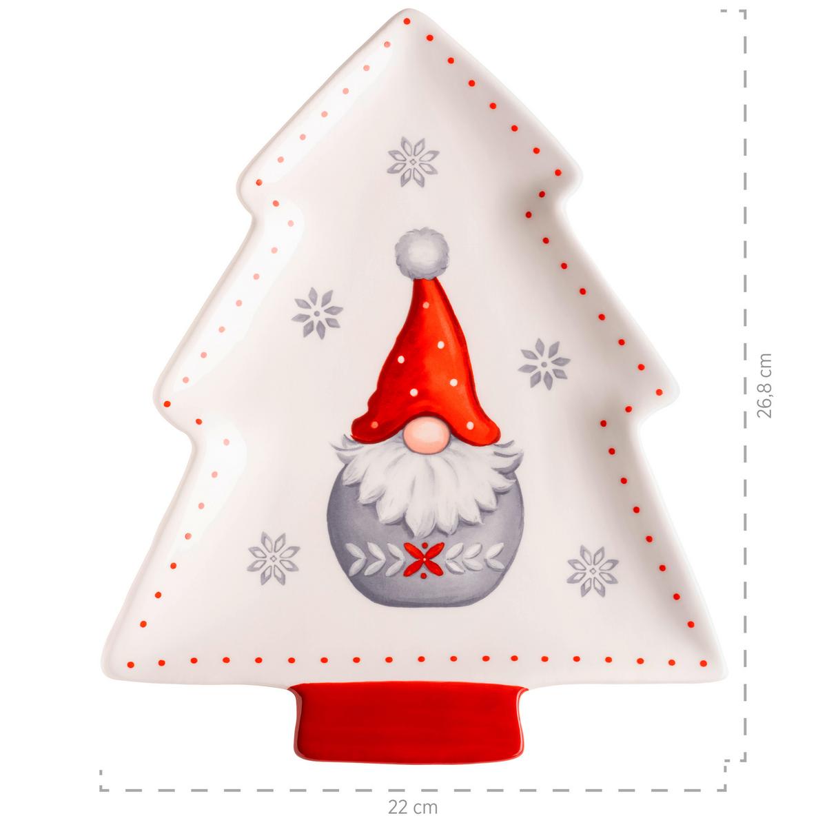 Servierplatte Aus Steingut Aurela D: 26,8-36 Cm - Rot/Weiß, Basics, Keramik (49/26,5/13,5cm) - Mäser