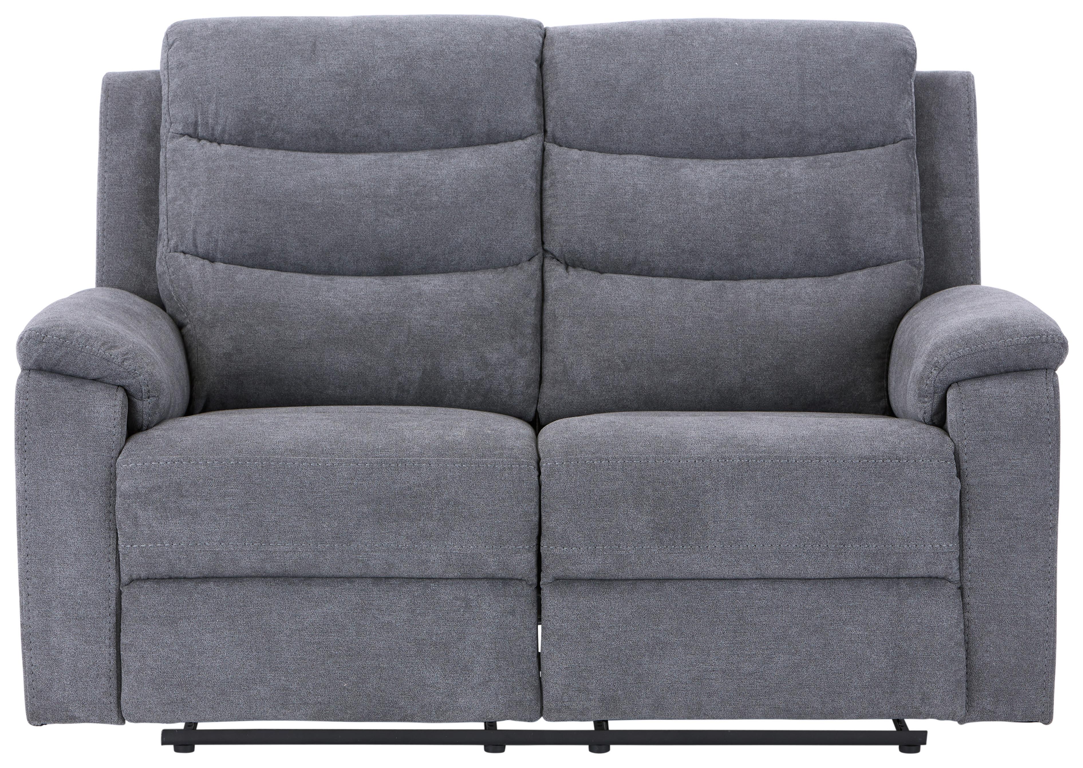 2-Sitzer-Sofa + Relaxfunktion Manchester Grau - Schwarz/Grau, KONVENTIONELL, Holz/Textil (153/102/93cm) - Ondega