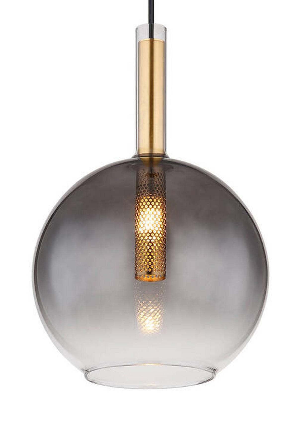 Hängeleuchte 16045h1 - Klar/Messingfarben, Design, Glas/Metall (18/120cm) - Globo