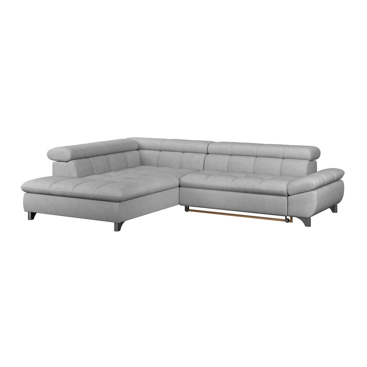 Ecksofa Mit Schlaffunktion Gemini Grau 234x312 Cm - Chromfarben/Hellgrau, KONVENTIONELL, Textil (234/312cm)