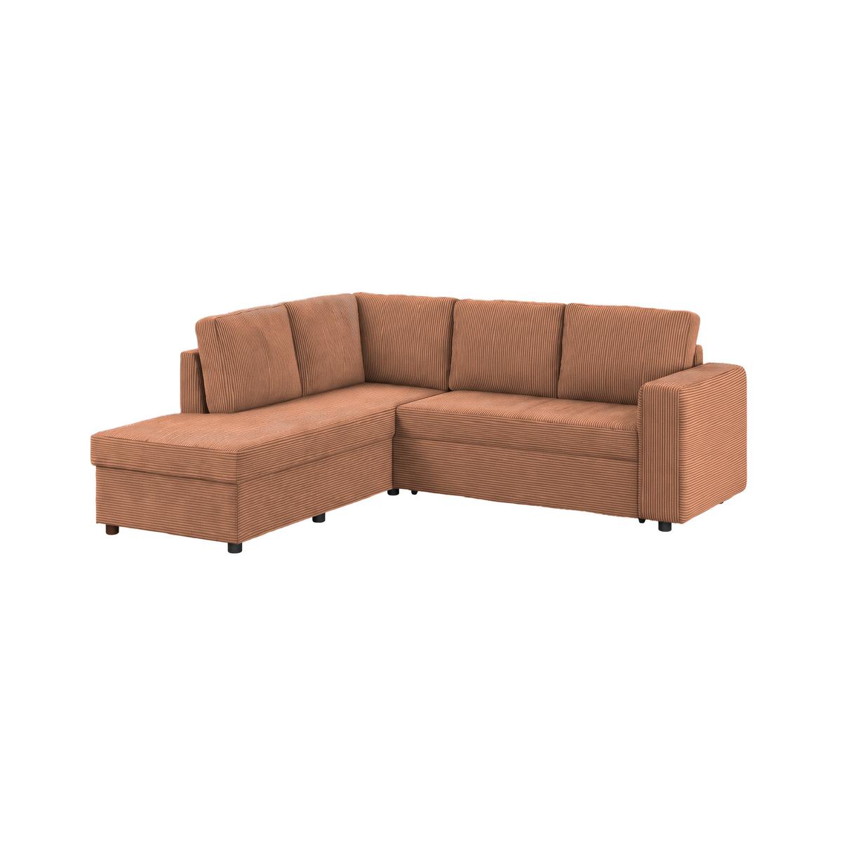 Ecksofa mit Schlaffunktion Toulouse terracotta, 206x224cm - Terracotta/Schwarz, Trend, Holz/Textil (206/224cm)