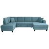 Wohnlandschaft Moritz Hellblau U-Form:178x324x155 Cm - Hellblau, Trend, Textil (178/324/155cm)