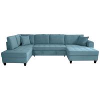 Wohnlandschaft Moritz Hellblau U-Form:178x324x155 Cm - Hellblau, Trend, Textil (178/324/155cm)