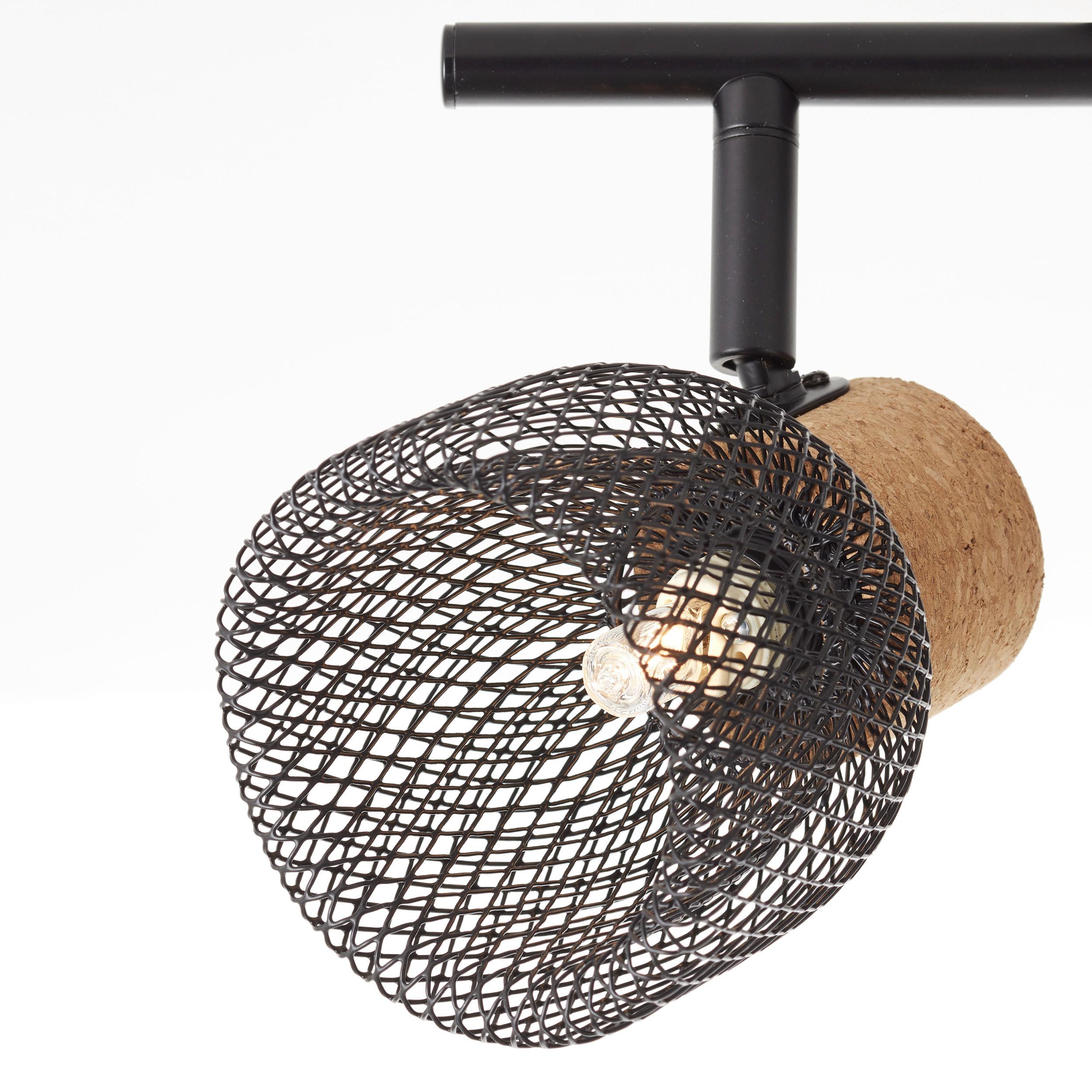 Deckenleuchte Flaka Schwenkbar - Schwarz, Natur, Holz/Metall (16,5/76,5/9cm) - Brilliant