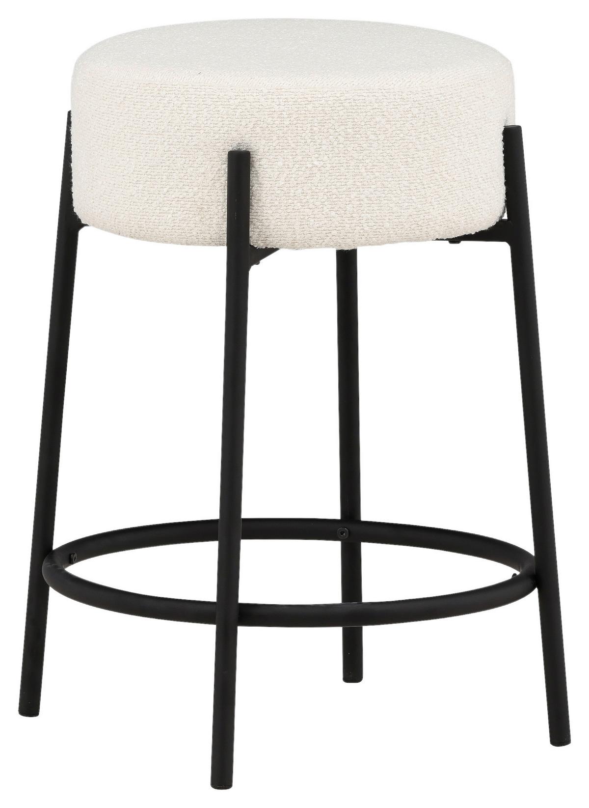 Barhocker Tucson - Schwarz/Weiß, Design, Textil/Metall (50/60/50cm) - Livetastic