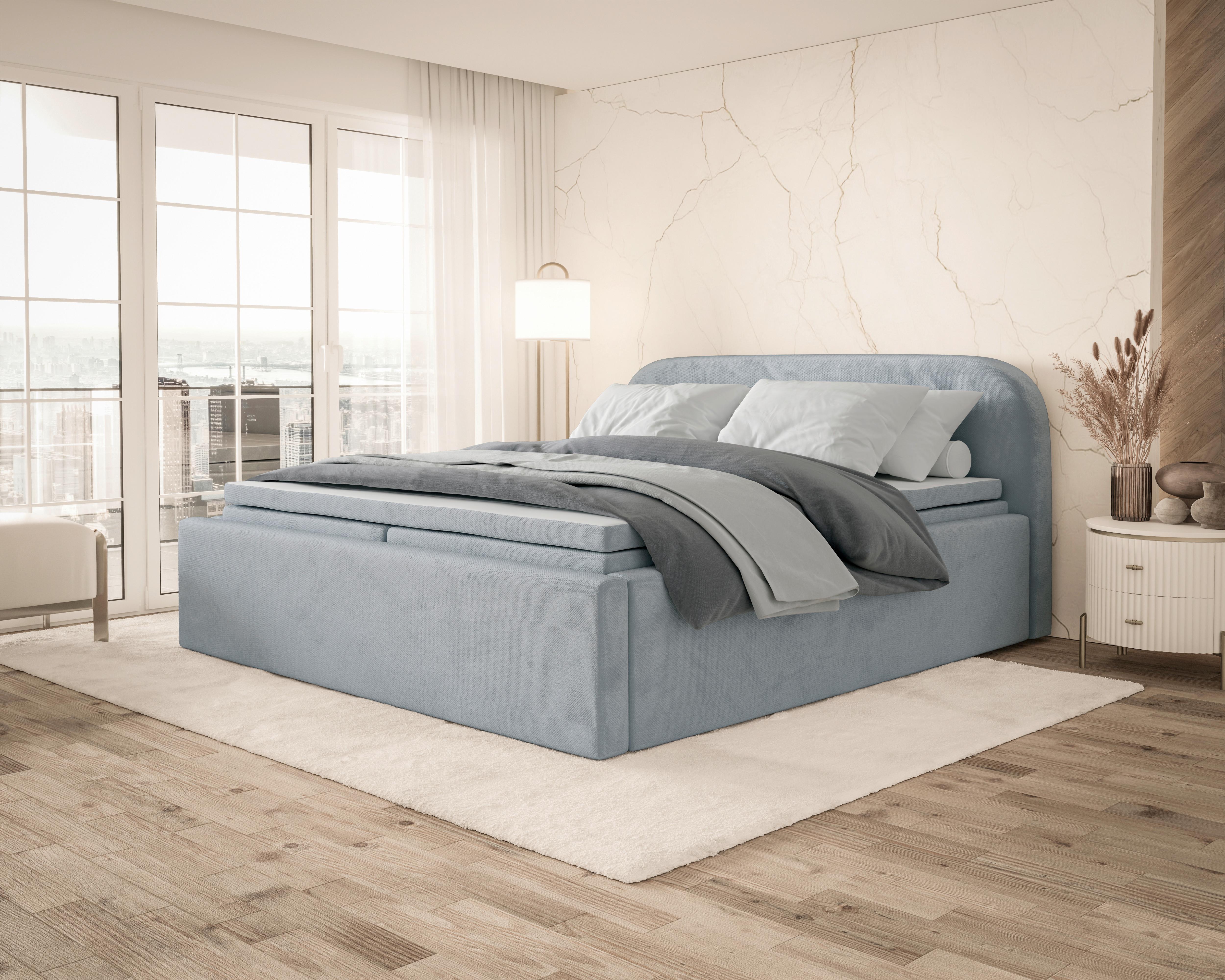 Boxbett Zako 3 Grau LF: 180x200cm - Grau, MODERN, Textil (180/200cm) - MID.YOU